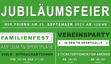 Einladung zu unseren Jubiläumsfeierlichkeiten am 25.09.2021