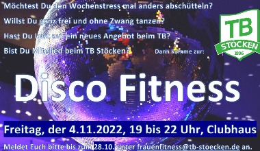 Disco Fitness - ein neues Angebot für unsere Mitglieder